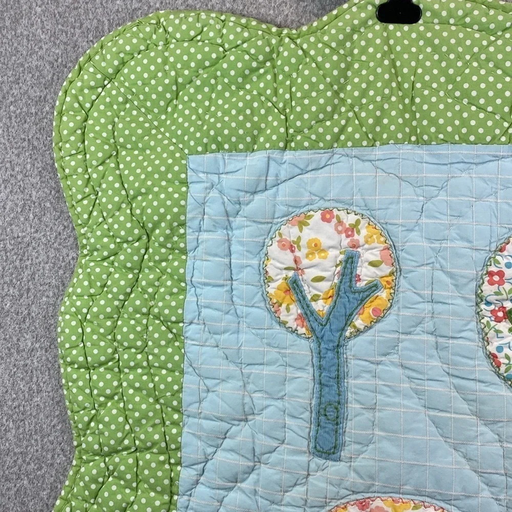 Pottery Barn kids Brooke nursery quilt crib infant toddler forest birds 32x46